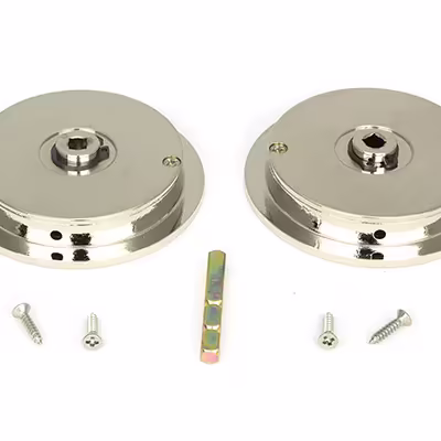 Polished Nickel 75mm Plain Round Pull - Privacy Set - Image 3