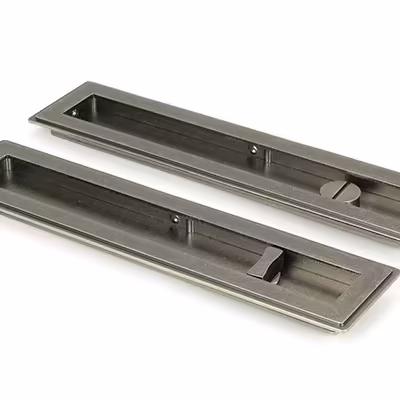 Pewter 250mm Art Deco Rectangular Pull - Privacy Set