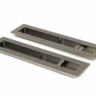 Pewter 250mm Plain Rectangular Pull - Privacy Set