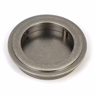 Pewter 60mm Art Deco Round Pull - Image 1