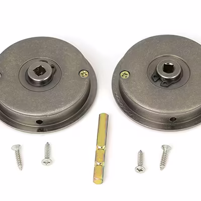 Pewter 60mm Art Deco Round Pull - Privacy Set - Image 3