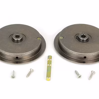 Pewter 75mm Art Deco Round Pull - Privacy Set - Image 3