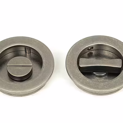 Pewter 60mm Plain Round Pull - Privacy Set