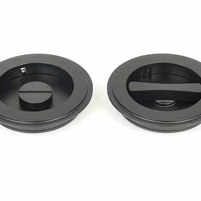 Matt Black 75mm Art Deco Round Pull - Privacy Set