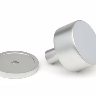 Satin Chrome Kelso Cabinet Knob - 32mm (Plain) - Image 3