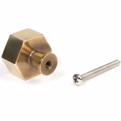 Aged Brass Kahlo Cabinet Knob - 32mm - Image 3