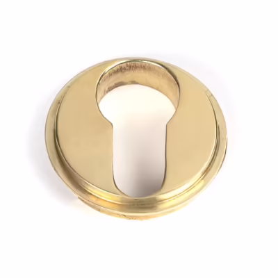 Polished Brass Round Euro Escutcheon (Art Deco) - Image 3
