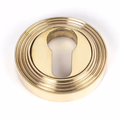 Polished Brass Round Euro Escutcheon (Beehive)