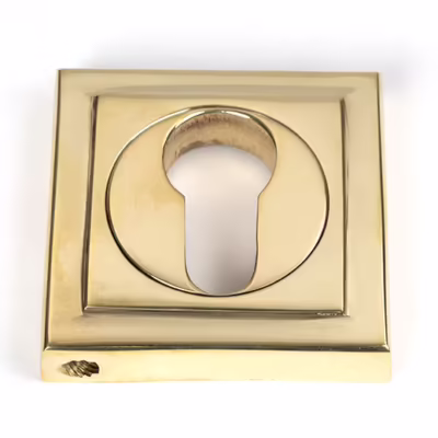 Polished Brass Round Euro Escutcheon (Square)