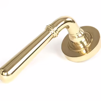 Polished Brass Newbury Lever on Rose Set (Plain)