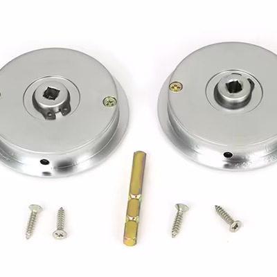 Satin Chrome 60mm Art Deco Round Pull - Privacy Set - Image 3