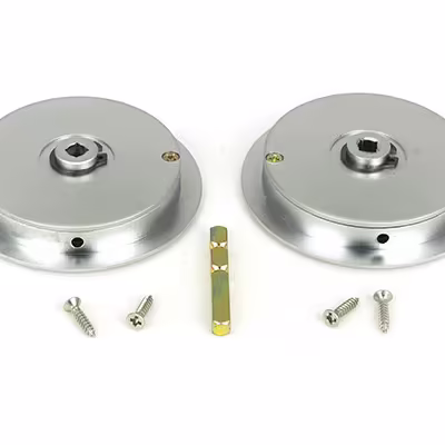 Satin Chrome 75mm Art Deco Round Pull - Privacy Set - Image 3