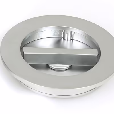Satin Chrome 75mm Plain Round Pull - Privacy Set - Image 3