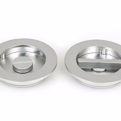 Satin Chrome 75mm Plain Round Pull - Privacy Set