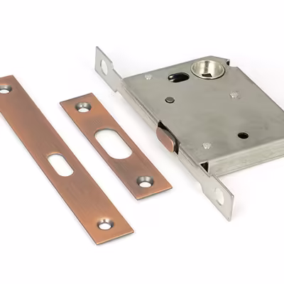 Polished Bronze 50mm Sliding Door Lock