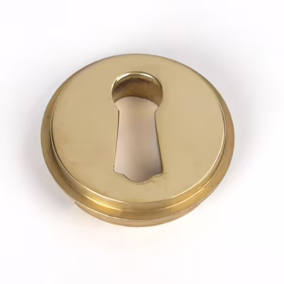 Polished Brass Round Escutcheon (Art Deco) - Image 3