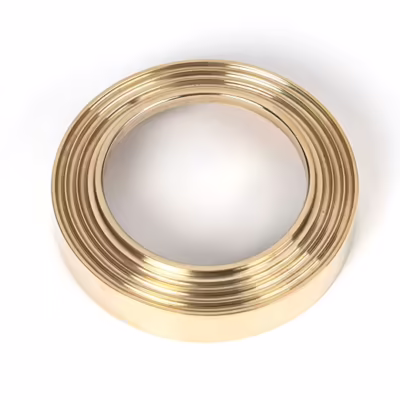 Polished Brass Round Escutcheon (Beehive) - Image 3