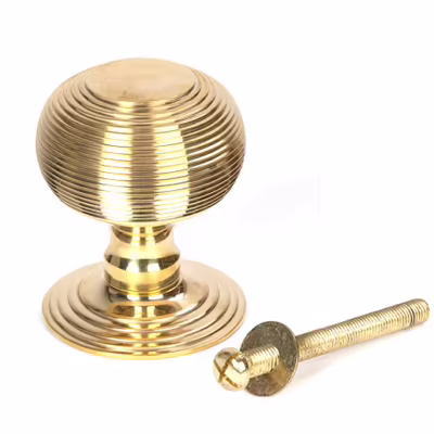 Polished Brass Beehive Centre Door Knob - Image 3
