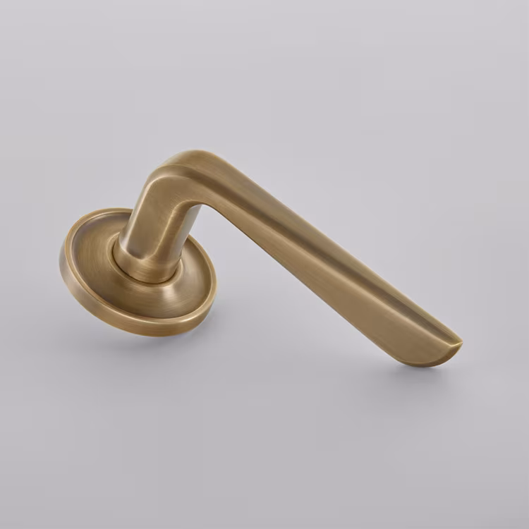 Celeste Door Handle on a Raised Edge Covered Rose