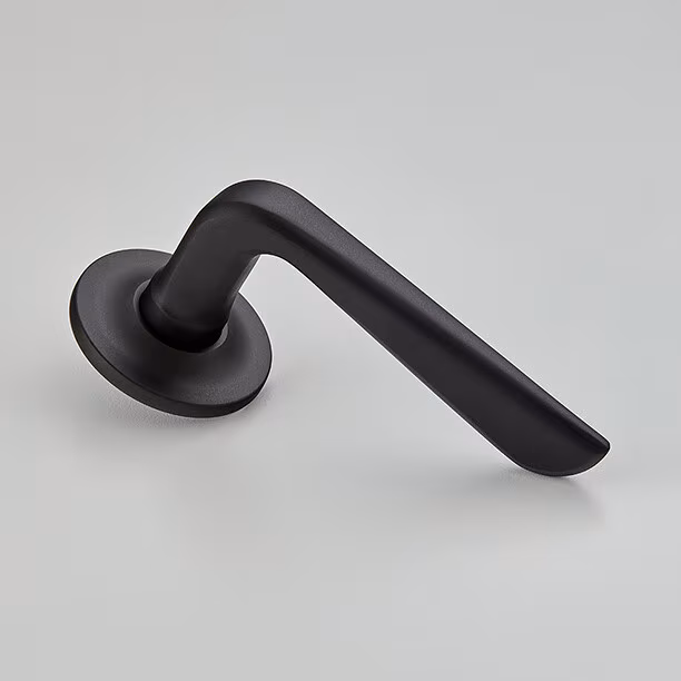 Celeste Door Handle on Plain Edge Covered Rose