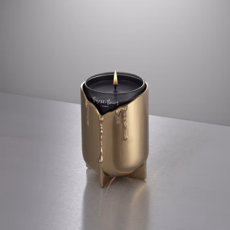 Candle Vessel / Brass + Campfire Tales / Scented Candle / 220g