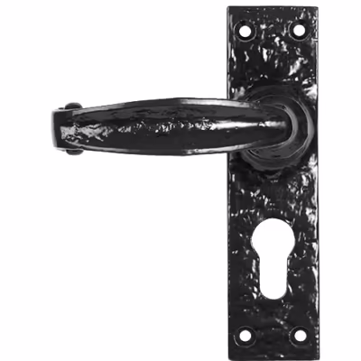 Black Lever Euro Lock Set