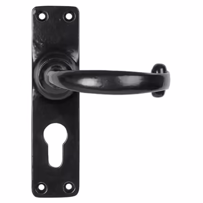 Black MF Lever Euro Lock Set