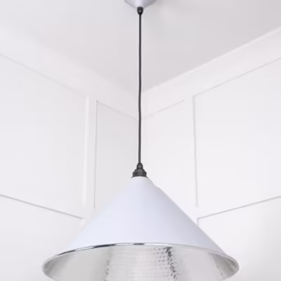 Hammered Nickel Hockley Pendant in Birch - Image 4