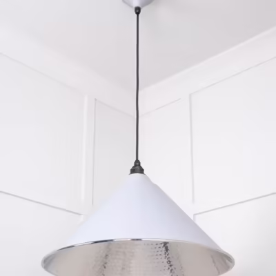 Hammered Nickel Hockley Pendant in Birch - Image 5