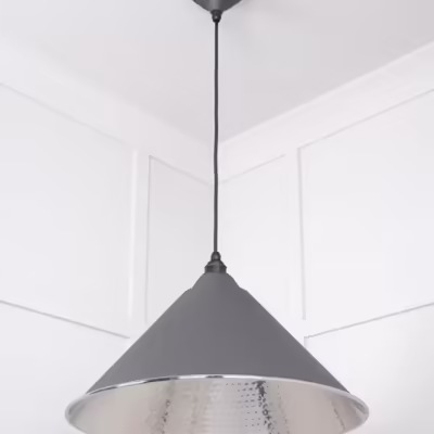 Hammered Nickel Hockley Pendant in Bluff - Image 5