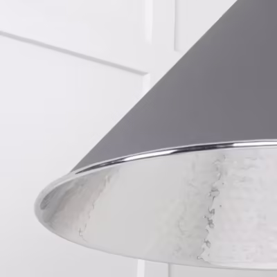 Hammered Nickel Hockley Pendant in Bluff - Image 6