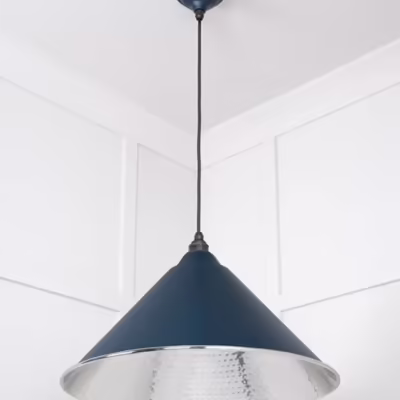 Hammered Nickel Hockley Pendant in Dusk - Image 4