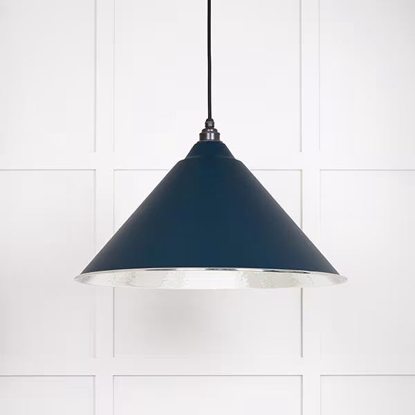 Hammered Nickel Hockley Pendant in Dusk