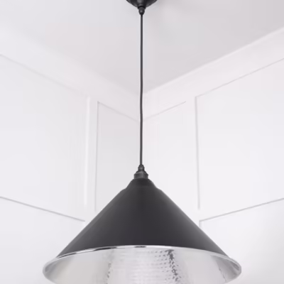 Hammered Nickel Hockley Pendant in Elan Black - Image 4