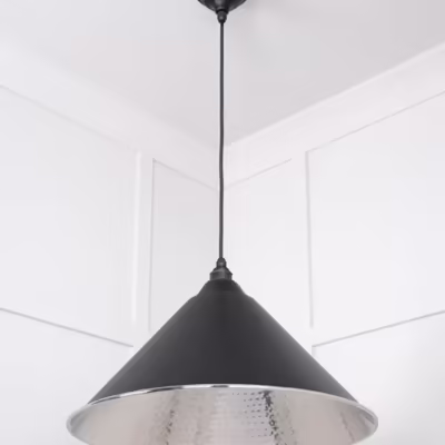 Hammered Nickel Hockley Pendant in Elan Black - Image 5