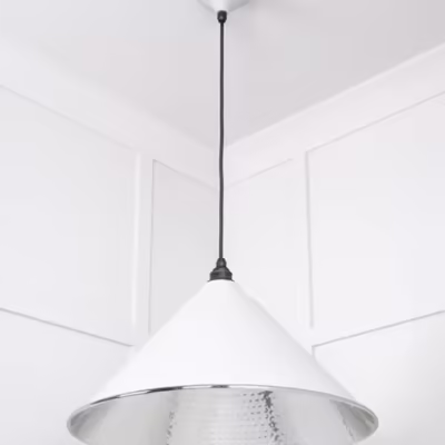 Hammered Nickel Hockley Pendant in Flock - Image 4