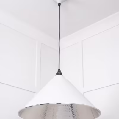 Hammered Nickel Hockley Pendant in Flock - Image 5