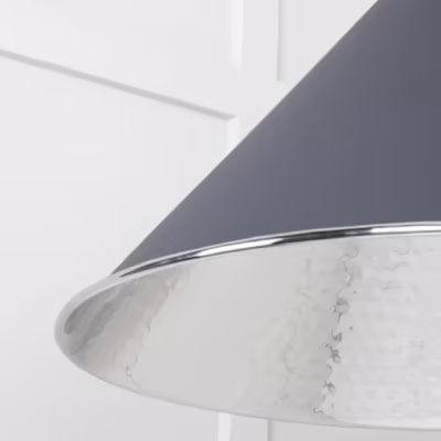 Hammered Nickel Hockley Pendant in Slate - Image 6