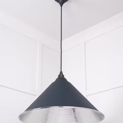Hammered Nickel Hockley Pendant in Soot - Image 4