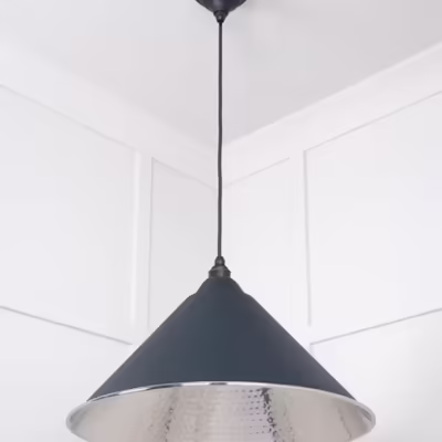 Hammered Nickel Hockley Pendant in Soot - Image 5