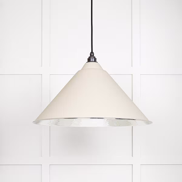 Hammered Nickel Hockley Pendant in Teasel