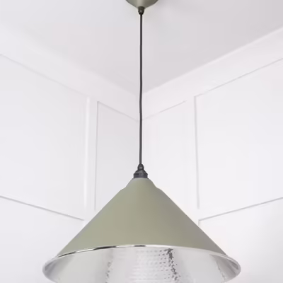 Hammered Nickel Hockley Pendant in Tump - Image 4