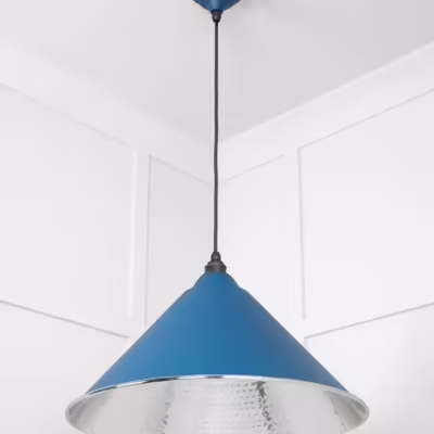 Hammered Nickel Hockley Pendant in Upstream - Image 4