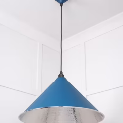 Hammered Nickel Hockley Pendant in Upstream - Image 5