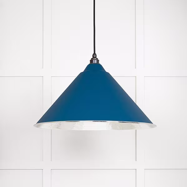 Hammered Nickel Hockley Pendant in Upstream