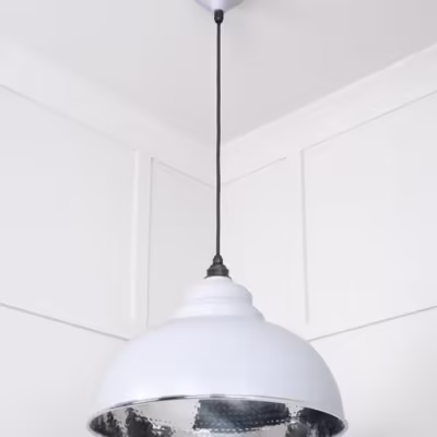 Hammered Nickel Harborne Pendant in Birch - Image 4
