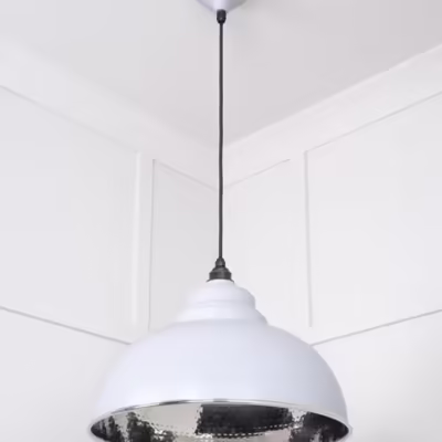 Hammered Nickel Harborne Pendant in Birch - Image 5