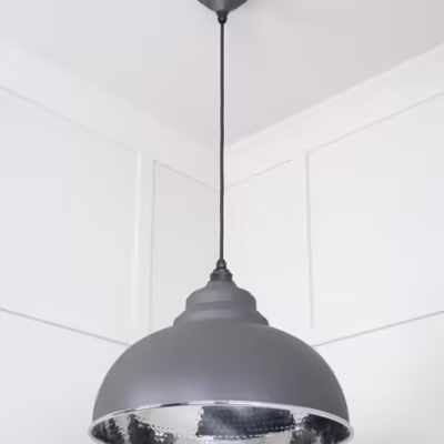 Hammered Nickel Harborne Pendant in Bluff - Image 4