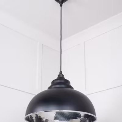 Hammered Nickel Harborne Pendant in Elan Black - Image 4
