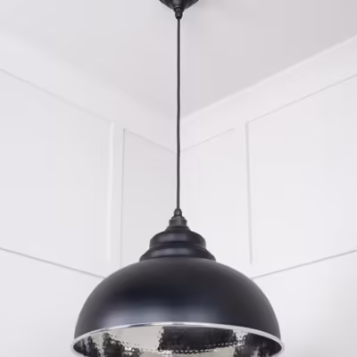 Hammered Nickel Harborne Pendant in Elan Black - Image 5